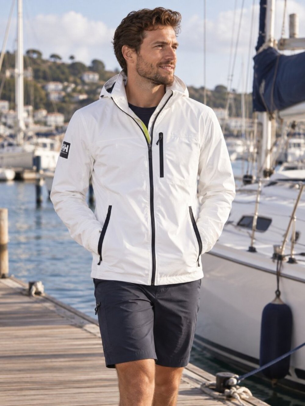 Helly Hansen Crew Hooded Midlayer Sailing Jacket 2.0, 2-Layer Small New White